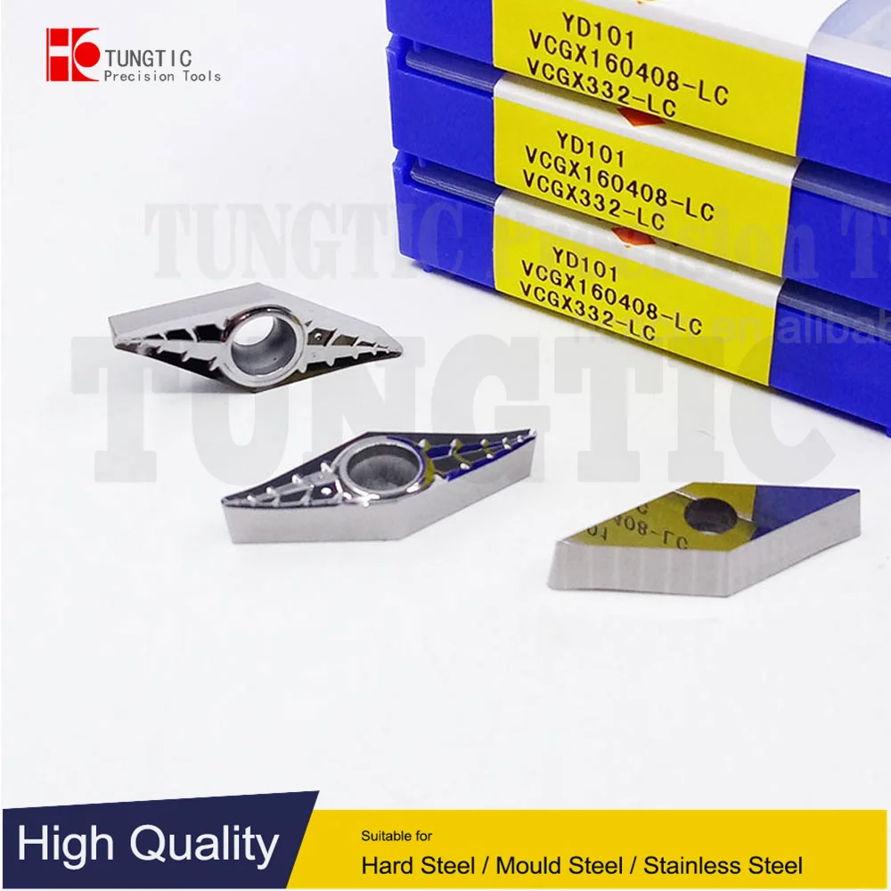 Tungtic-cortador do Carboneto para o Ferro Fundido Inserções de Giro Vcgx160404-lc Yd101 Ybg202 Vcgx 160404-lc