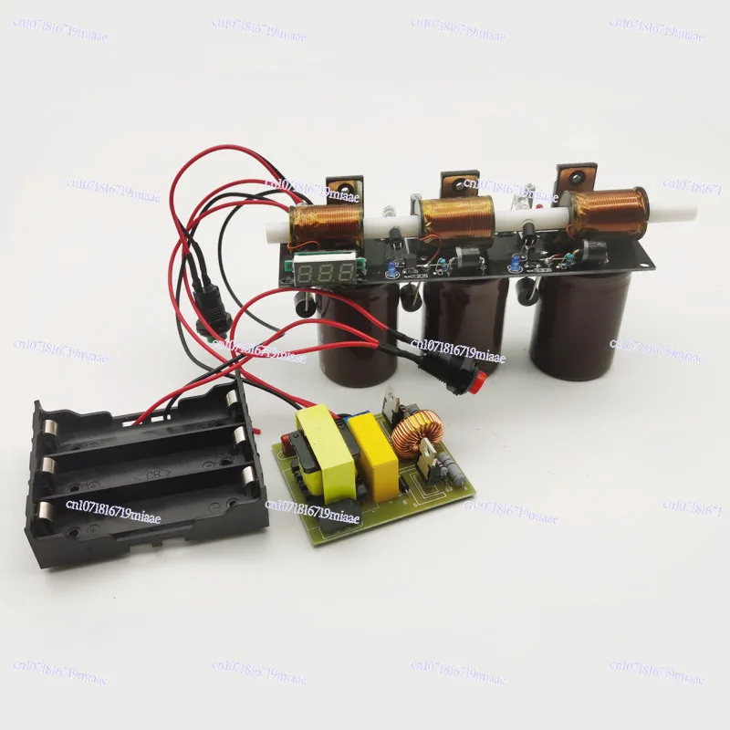High Voltage Integrated Electromagnetic Gun, Simple Multi-stage DIY Coil Gun Kit