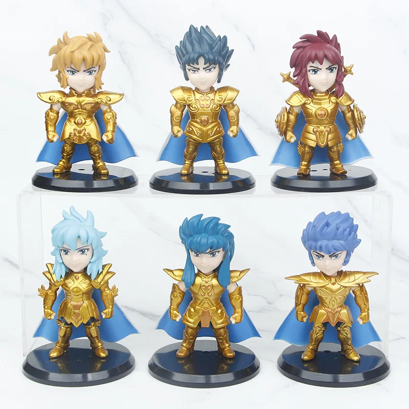 Saint Seiya 5PCS Sagittarius Libra Gemini Aquarius PVC Statue Action Figurine Desk Collectible Anime Model Toys Figures Gift