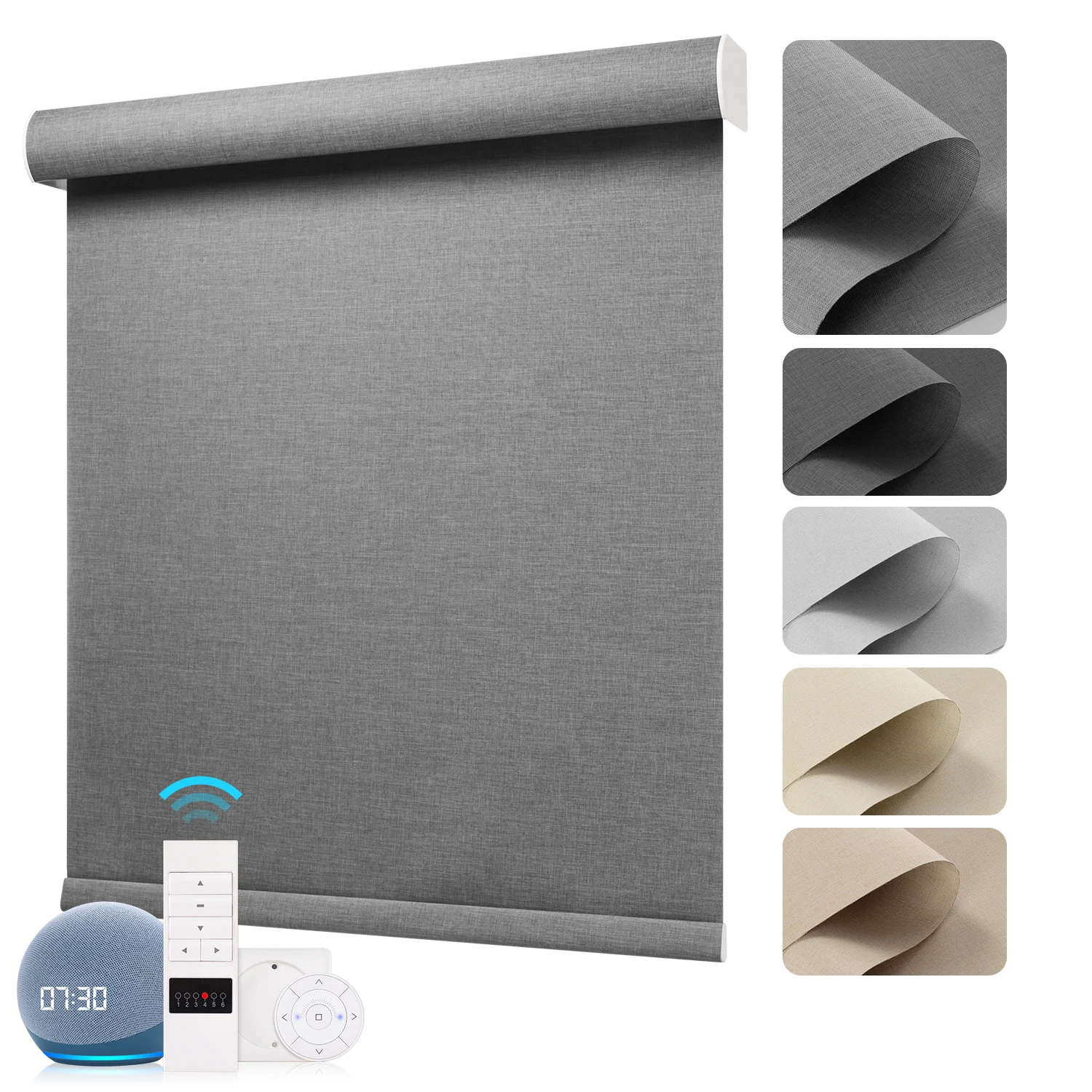 Suitable for hotel electric blackout roller blinds dark gray double-sided shutters