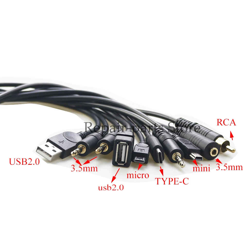USB 2.0 Female B Micro usb mini usb Type-C Male to 5 Pin Female Bolt Screw Connector with Shield Terminal Plug Adapter Cable 1ft