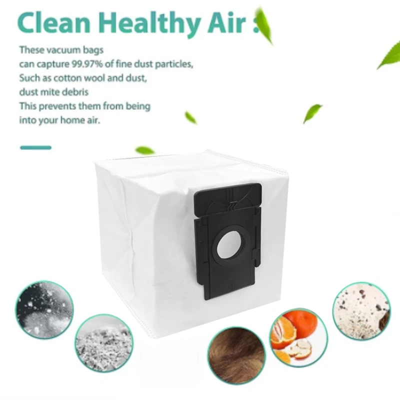 كيس غبار لـ 360 S8 Plus/ TP-Link Tapo RV30 Plus / Tapo RV10 Plus / Verefa L11 Pro أجزاء المكنسة الكهربائية الروبوتية 6 قطعة