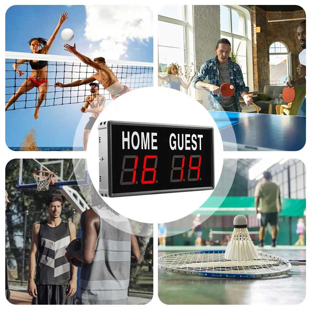 4-Digit LED Electronic Score Keepers Scoreboard USB Powered Electronic Digital Scoreboards For Volleyball Table Tennis