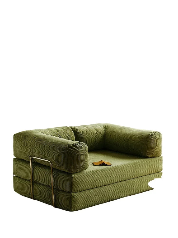 Corduroy fabric sofa living room bedroom combination module tofu block small apartment lazy sofa bed