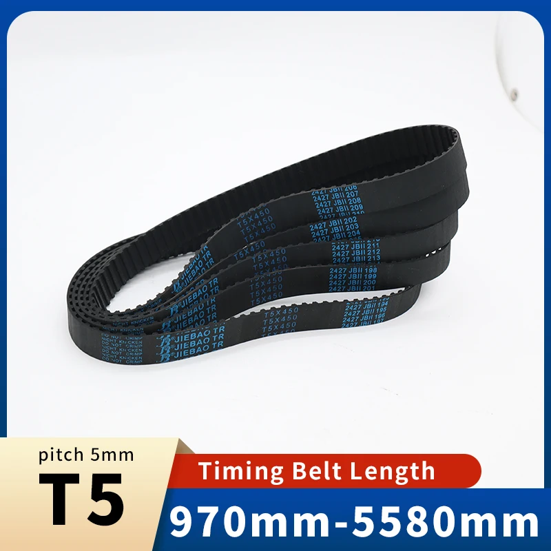 

T5 Timing Belt Length 970mm-5580mm Pitch=5mm T5 Rubber Belt Width10mm 15mm 20mm 25mm for Laser Engraving CNC Synchronous Belt T5