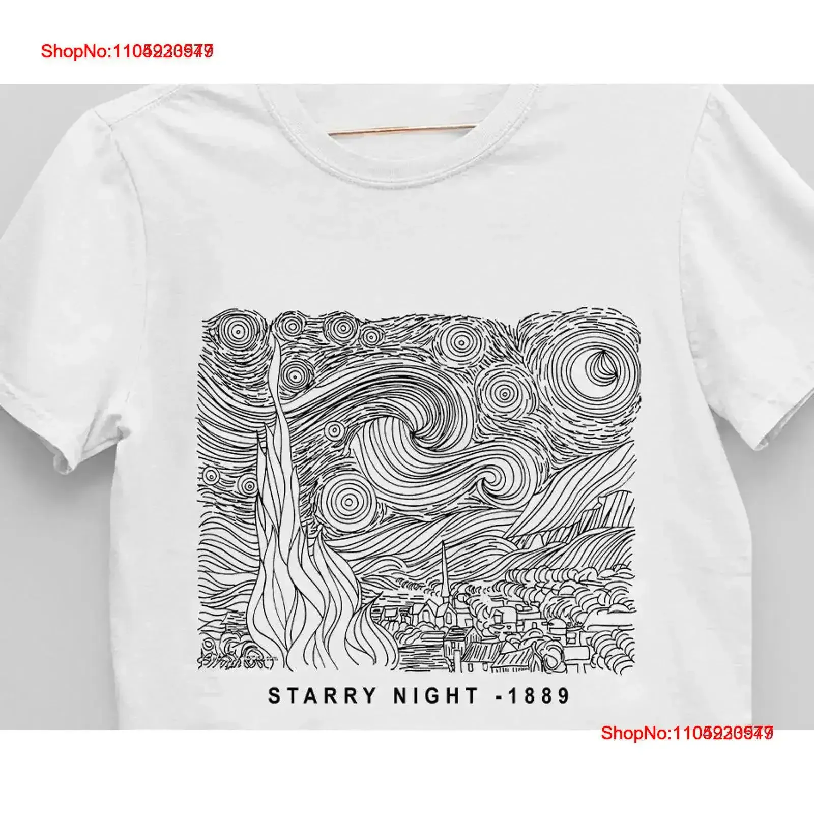 

Футболка Van Gogh One Line абстрактное искусство Звездная ночь с цветком миндаля винтажная стираная модная универсальная растянутая винтажная стираная футболка