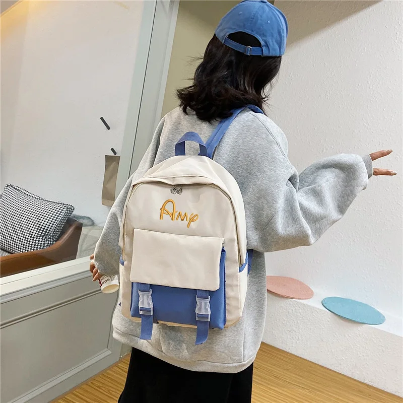 Custom Canvas Breathable Wear-Resistant Embroidery Backpack for Adult/Children/Boy/Girl Logo Customization Schoolbag Wholesale