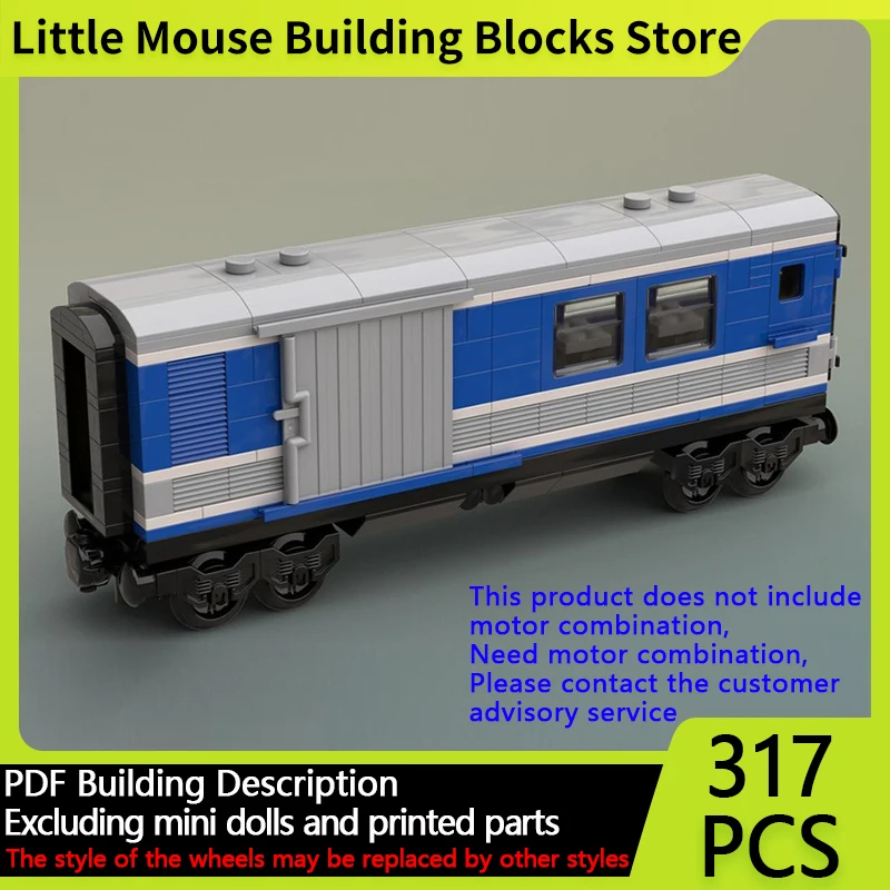 

City Car Model MOC Building Bricks 6-Stud-Wide Baggage Dining Car Modular Technology Gifts Holiday Assemble Children Toys Suit