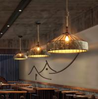 11.8 Inch Bohemian Linen Rope E27 Ceiling Chandelier Classic Vintage Antique Industrial Wrought Iron Dining Room Light 110-220V