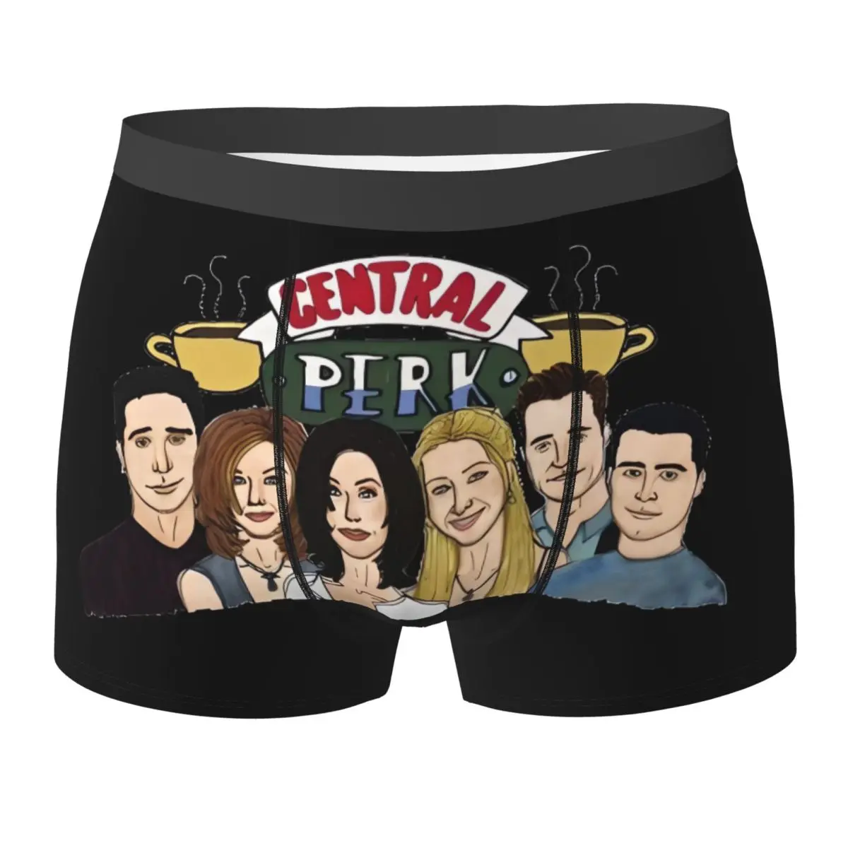 

Нижнее белье из сериала «Друзья», нижнее белье с рисунком Central Perk, 3D чехол, модные боксеры с принтом, мужские трусы-боксеры, большие размеры