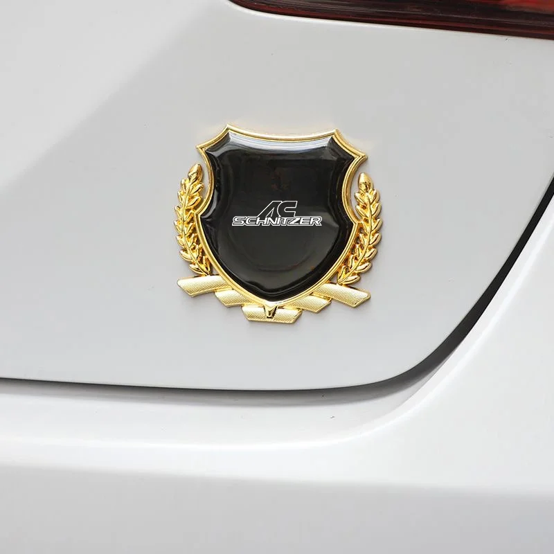 Car emblem 3D Metal Badge Sticker Wheat Ear Shape Car Window Decoration Sticker Accessories for AC Schnitzer E46 X1 X3 X5 E39 X7