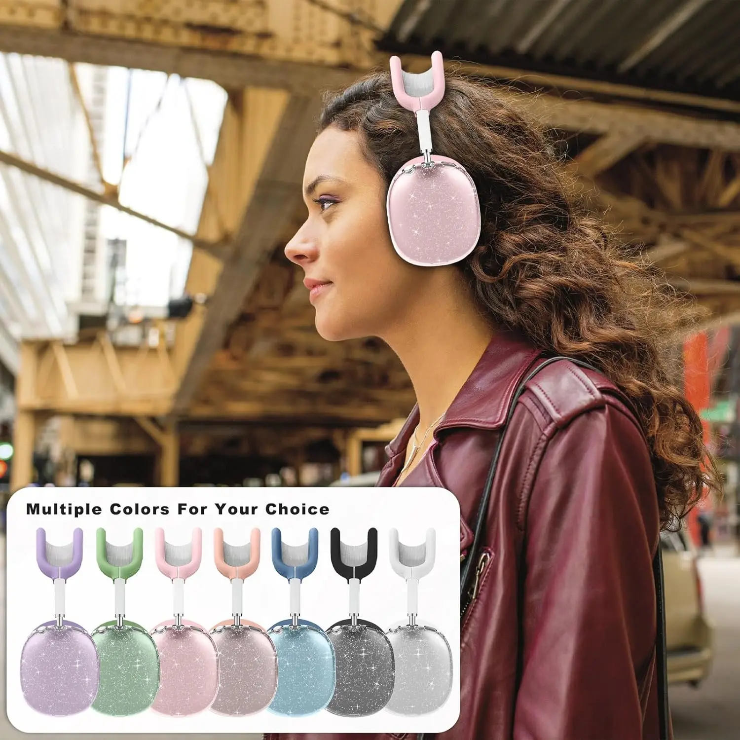 Glitter 3PCS Case For Apple Airpods Max New Cover Head mounted headphone 3 in 1 Silicone & TPU Cases For Airpods Max Cover Funda