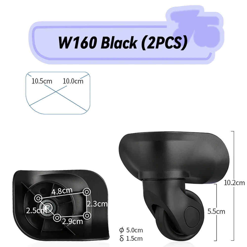 For Hongsheng W160 Rotating Smooth Silent Shock Absorbing Wheel Accessories Wheels Casters Universal Wheel Replacement Suitcase
