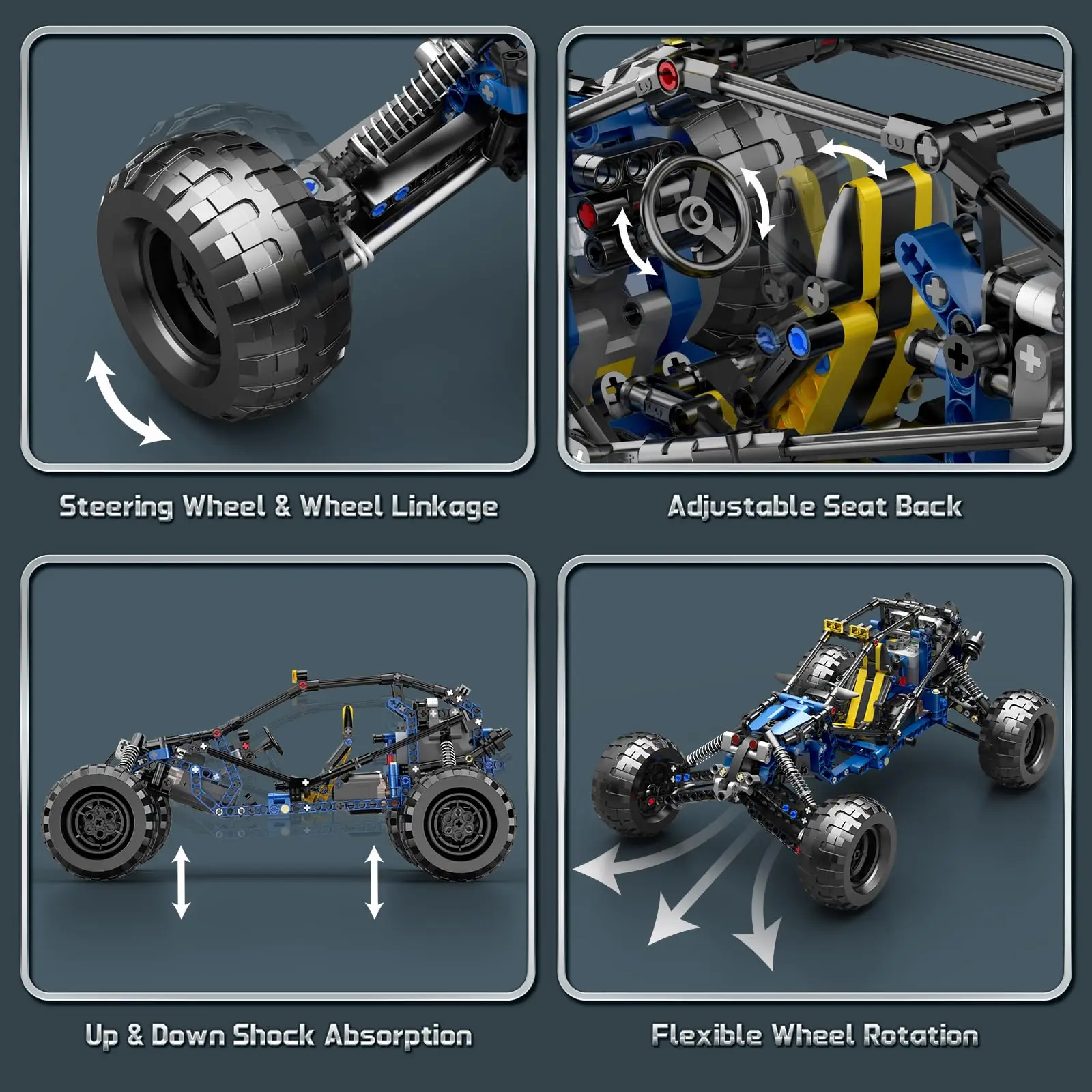 Schimmel Koning 18018 Technische Auto Speelgoed De Moc-3028 APP & RC Gemotoriseerde Blue Lightning Buggy Model Bouwstenen Bricks Kids geschenken