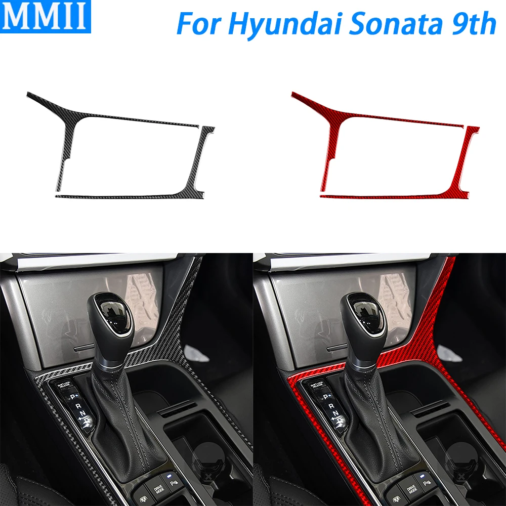 

For Hyundai Sonata 9th 2015-2017 Accessories Carbon Fiber Console Gear Shift Frame Panel Cover Car Interior Decoration Sticker