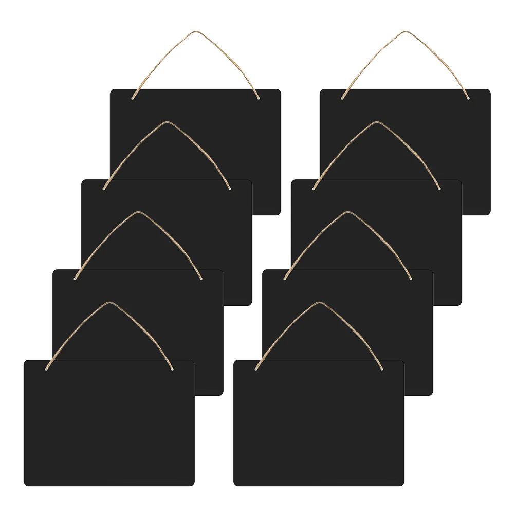 8Pcs Wooden Blackboard Hanging Message Board for Shops Offices Homes Wood Chalkboard Sign with Rope for Displaying Information
