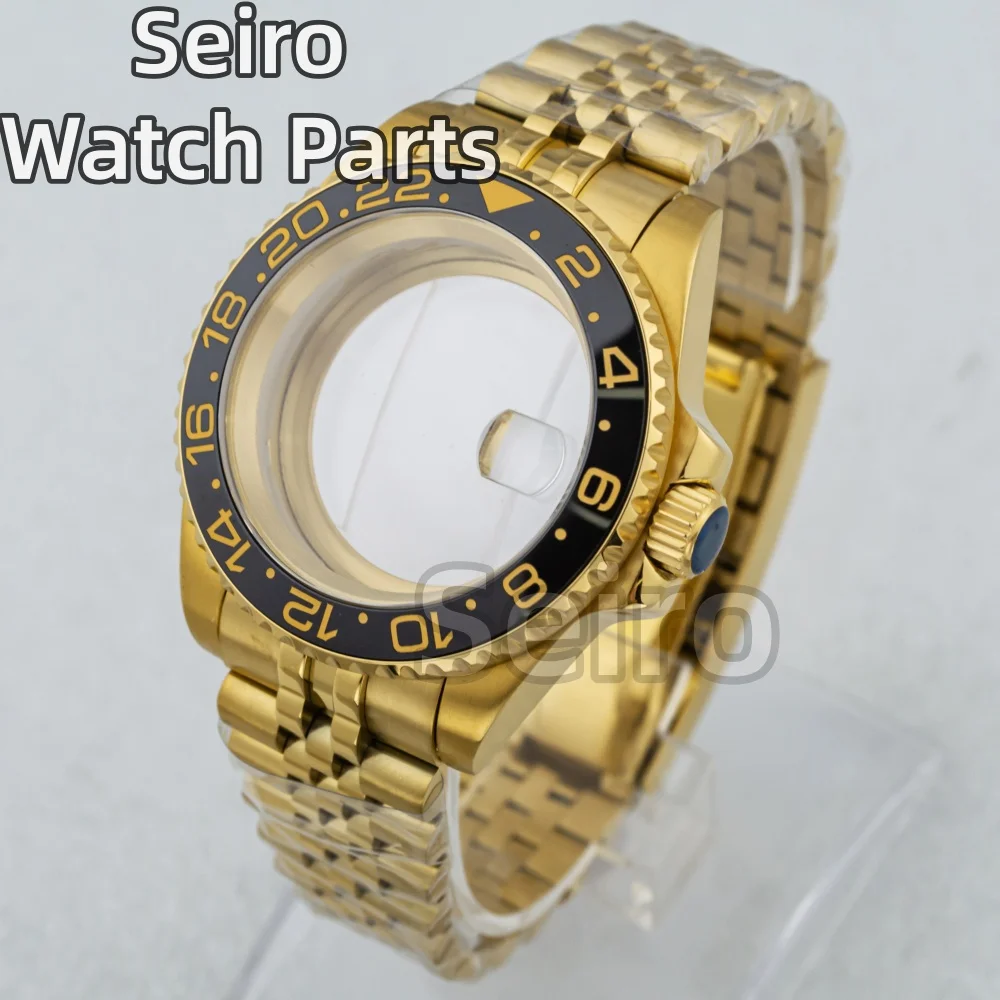 

Gold Case 40mm Stainless Steel Oyster/Jubilee Bracelet Strap Fit GMT SUB NH34 NH35 NH36 NH38 Movement Sapphire Glass Watch Case