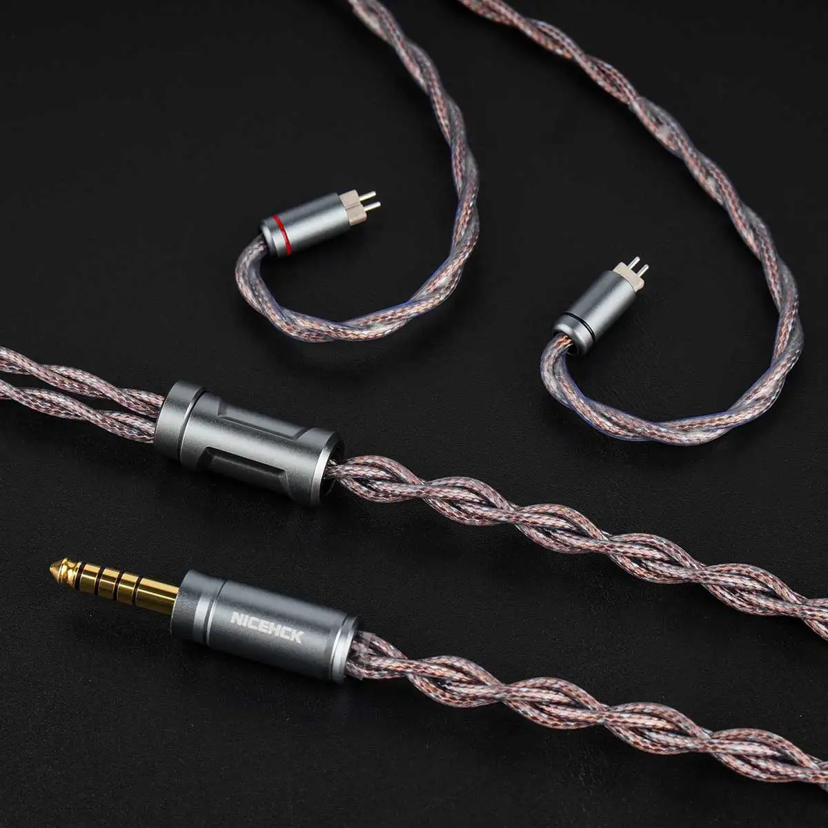 NICEHCK AceComet 8N OCC + versilbert + Legierung Kupferdraht HiFi-Kopfhörer-IEM-Kabel OFC 4,4-mm-Stecker für Davinci NX8 Cantor Himalaya