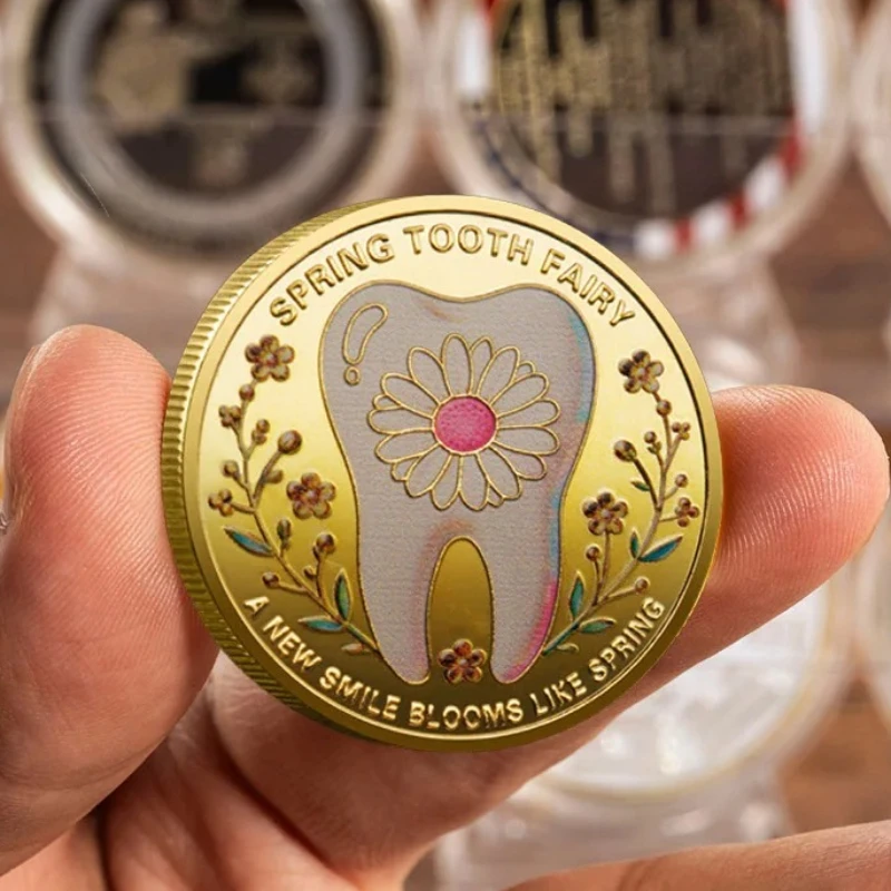 New Tooth Fairy Cute and Personalized Tooth Replacement Commemorative Coin Spring Tooth Fairy Lucky Collectible Coin
