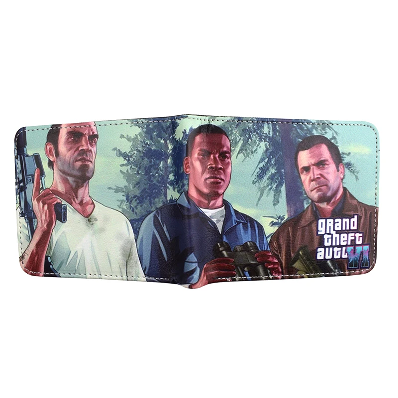 Game Grand Theft Auto VI Wallet Men\'s Short Purse with Zipper Coin Pocket