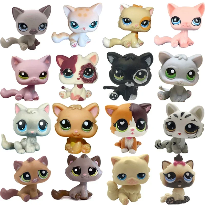 Raro littlest pet shop brinquedo stands cabelo curto gato original gatinho husky filhote de cachorro raposa bonito animal velho bobble cabeça brinquedo lps