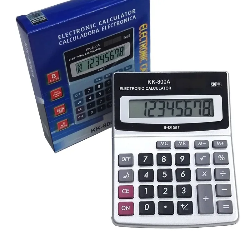 8-Digit Solar Battery Dual Power Large Display Office Desktop Calculator Back To School Supplies Students/Finance Stationery