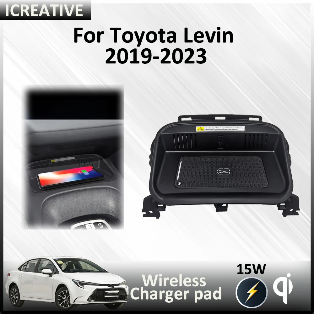 

15W Fast Phone Wireless Charger Car Qi Charging Pad for Toyota Levin 2019 - 2023 Car Accessories Wireless Charger Console Holder