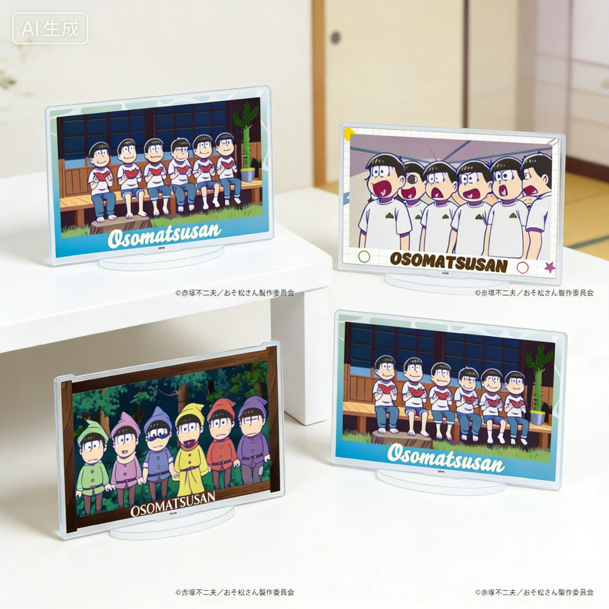 Anime Osomatsu-san Karamatsu rectangleAcrylic Stand Model Plate Keychains Bedroom decoration Festivals Gifts