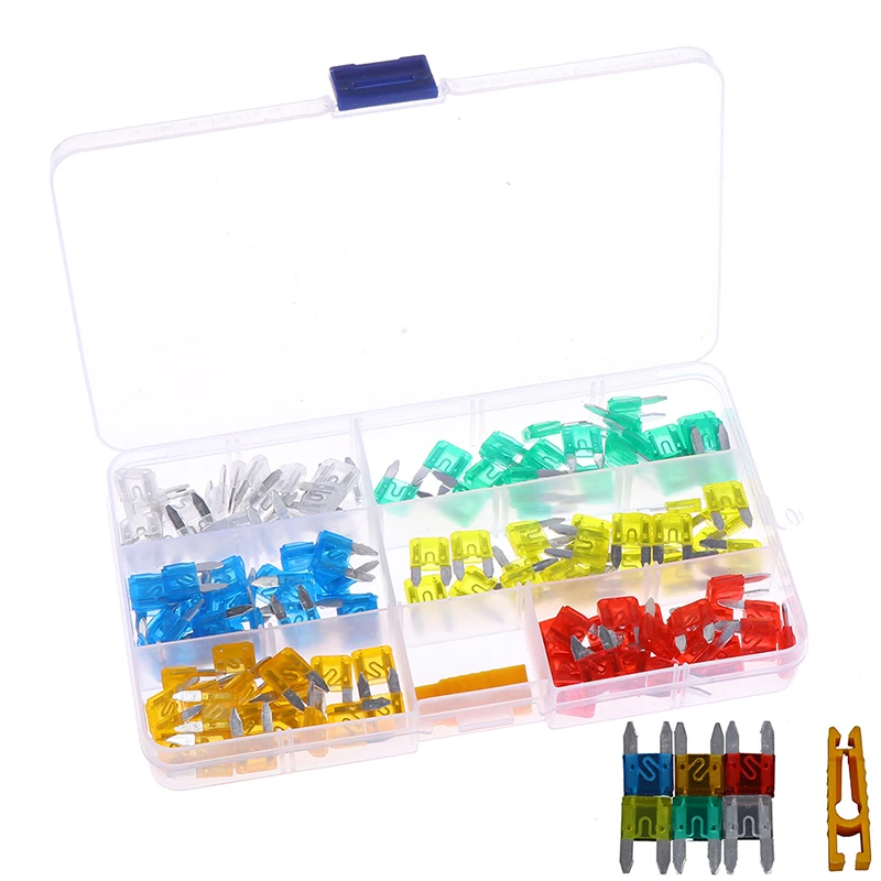 120 Pcs Mini Blade Fuse Assortment Set Auto Car Motorcycle SUV FUSES Kit CN37