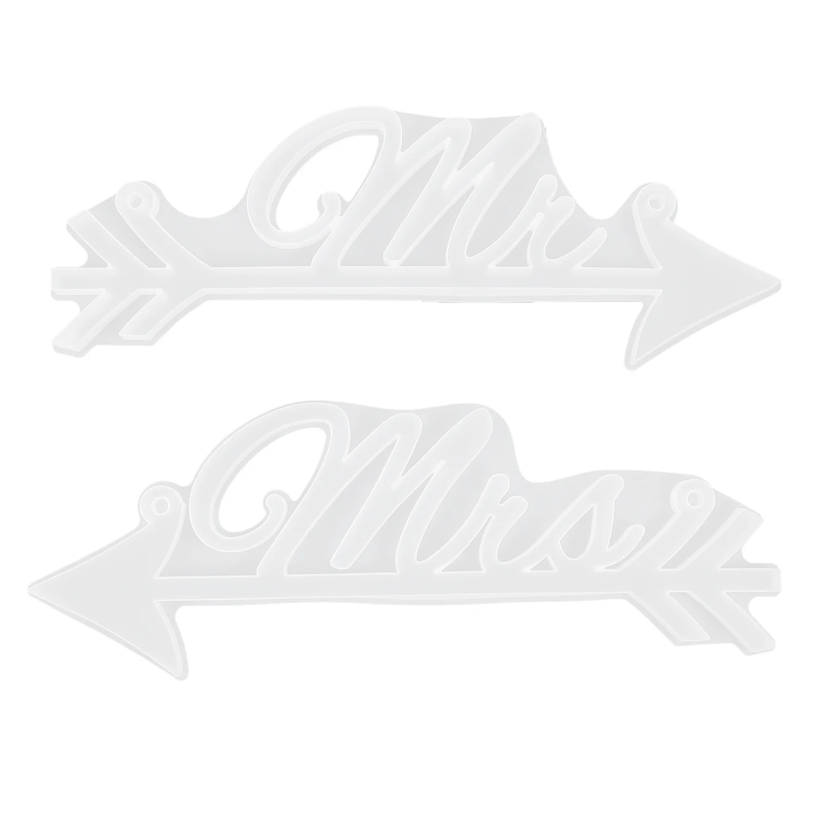 2 قطعة قالب علامات تعليق السهم لتقوم بها بنفسك كريستال الايبوكسي السيد السيدة رسائل قالب من السيليكون لصنع المجوهرات أداة الإكسسوارات الحرفية