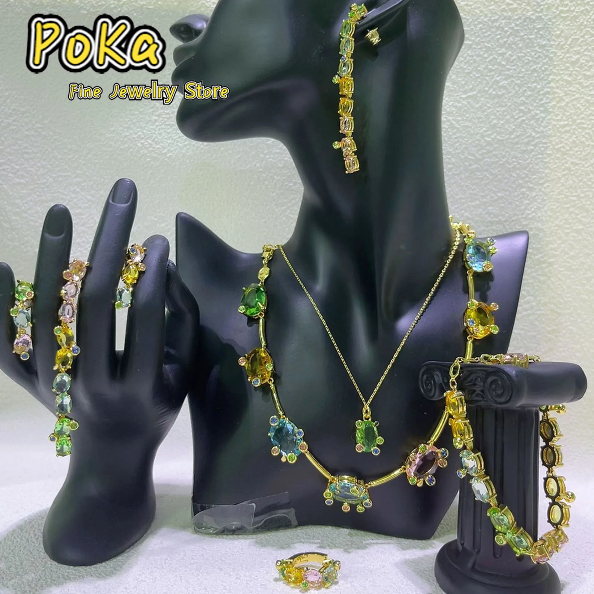 

Pink Candy New Jewelry Necklace Earrings Ring Bracelet Fashion Luxury Charm Fine Christmas Anniversary Gifts for Women Wholesale
