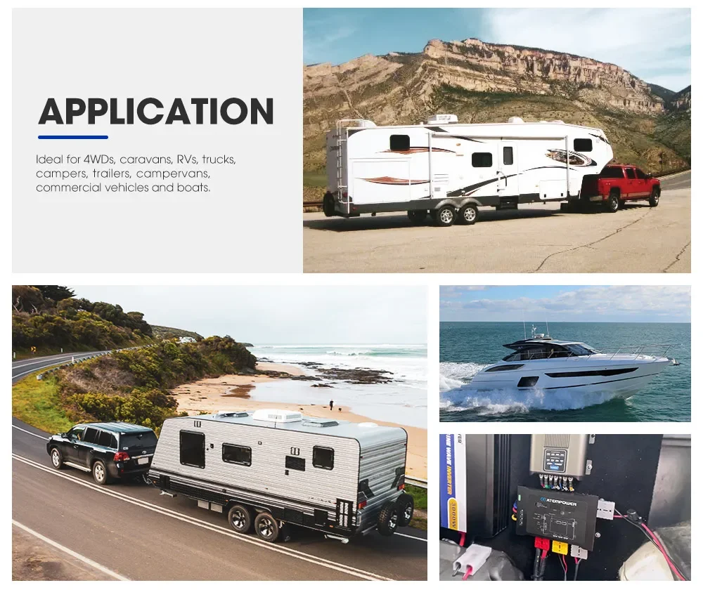 Faretto ATEM POWER Nero DC a DC Caricatore doppio Smart Hub con spina stile Anderson