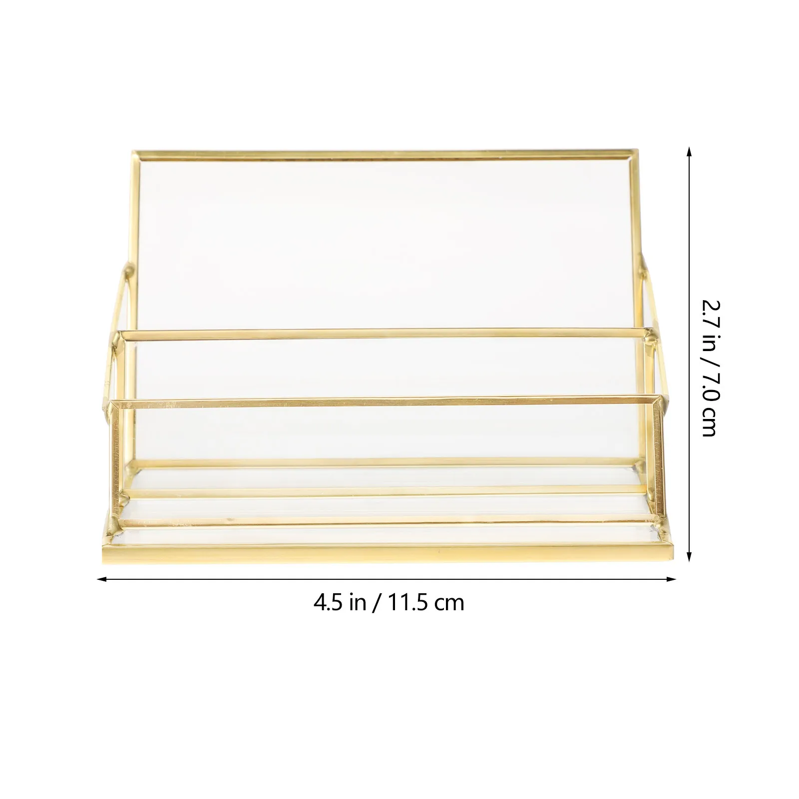 

1Pcs Business Cards Stand Premium Metal and Glass Construction Stable Office Use Business Cards Holder Galss Holder