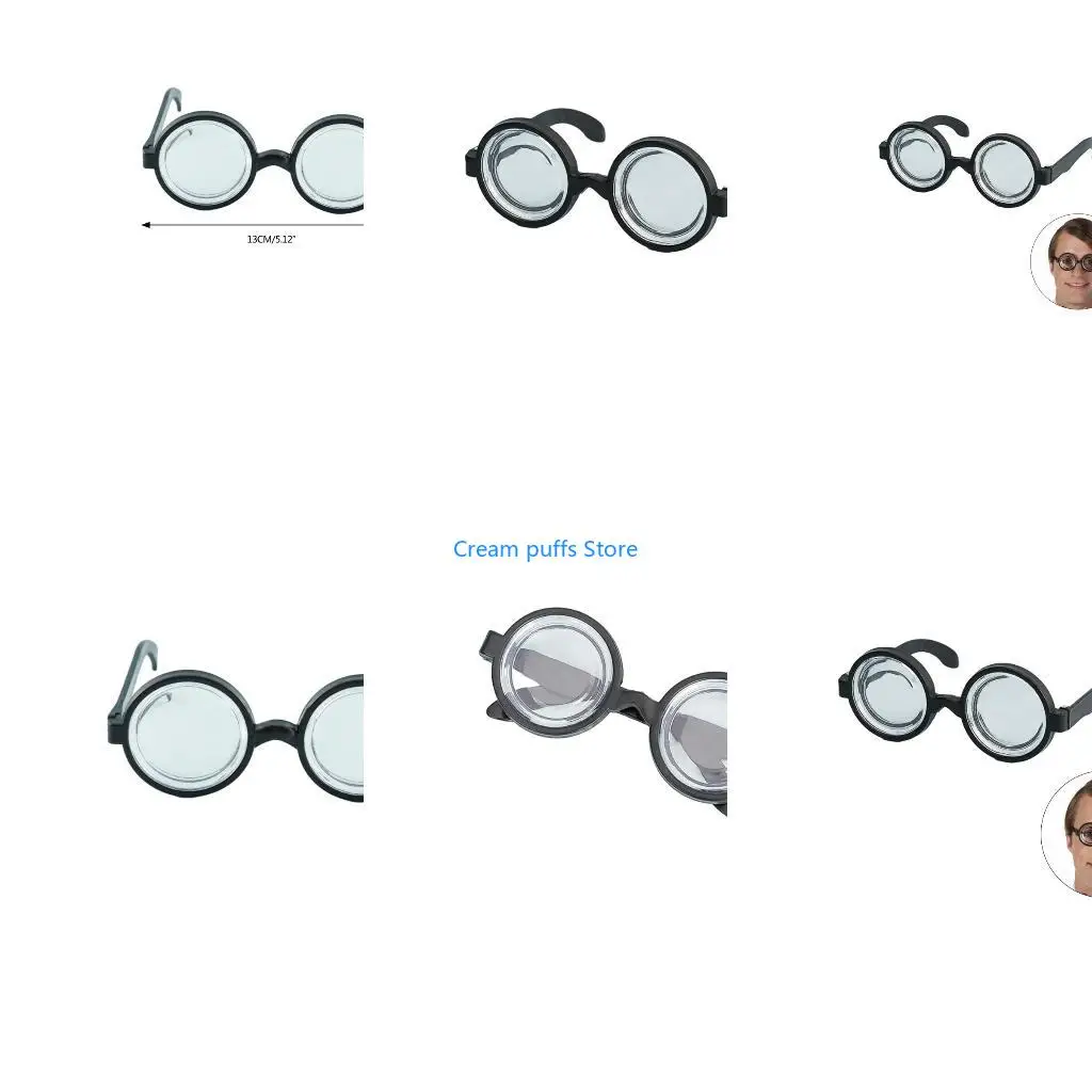 50LE Halloween Glasses Round Frame Funny Eyeglasses Cosplay Party Costume Accessories for Kids Boys Girls Halloween Party