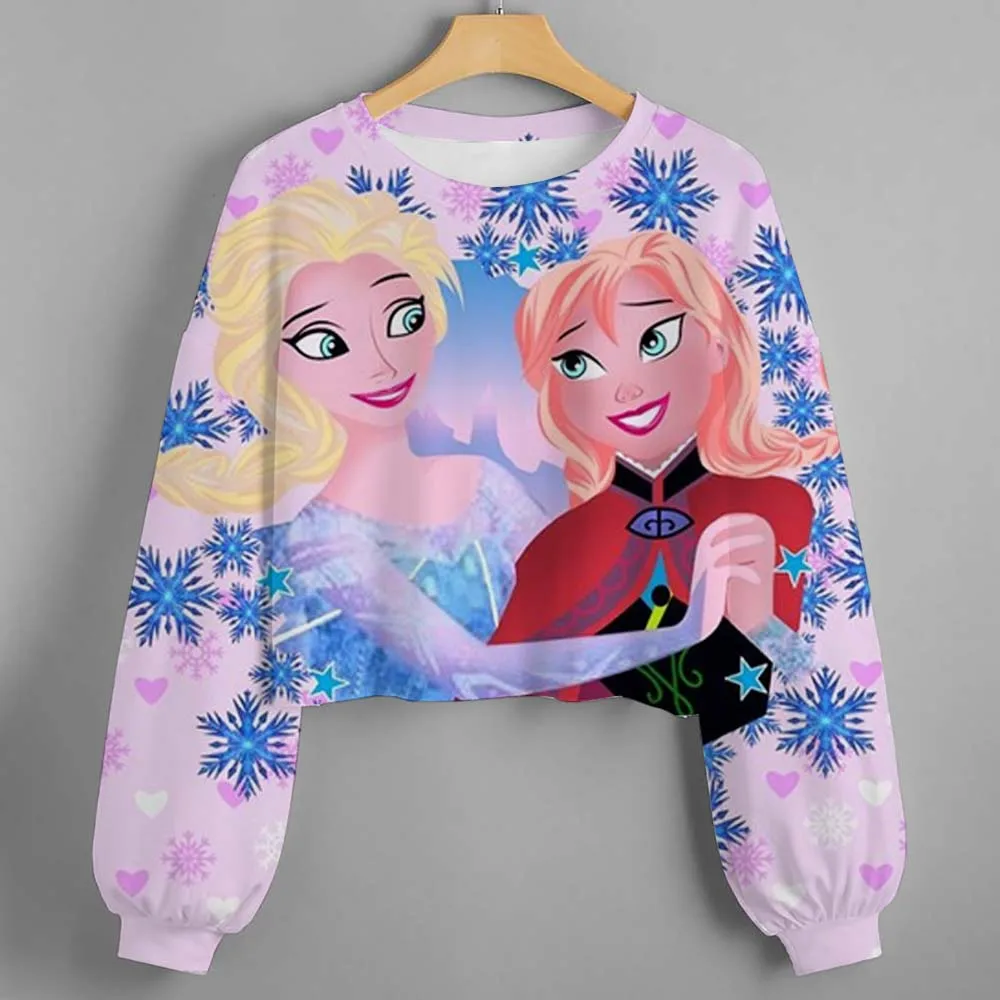 

Casual Girl Disney Frozen Elsa Princess 3D Cartoon Girl Children's Hoodie Top