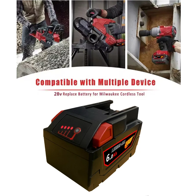 28 فولت 12.0Ah لميلووكي M28 بطارية ليثيوم أيون استبدال البطارية لميلووكي 28 فولت M28 48-11-2830 0730-20 أداة البطارية #3