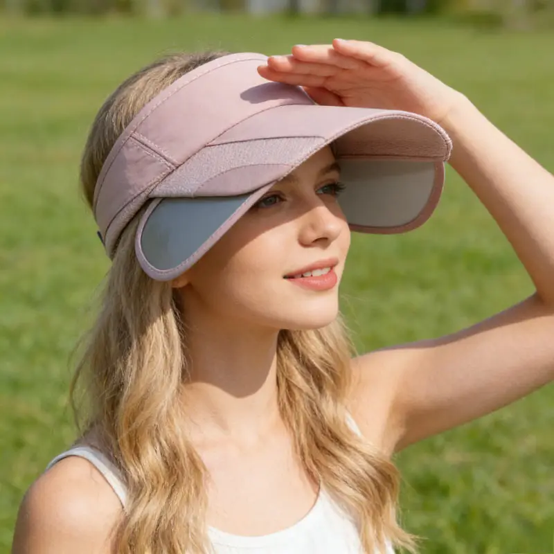 Summer Outdoor Sports Sun Hat, Casual Solid Color Retractable Top Hat, Women's Hat Brim Cycling Sun Hat, Sun Protection Pull-out