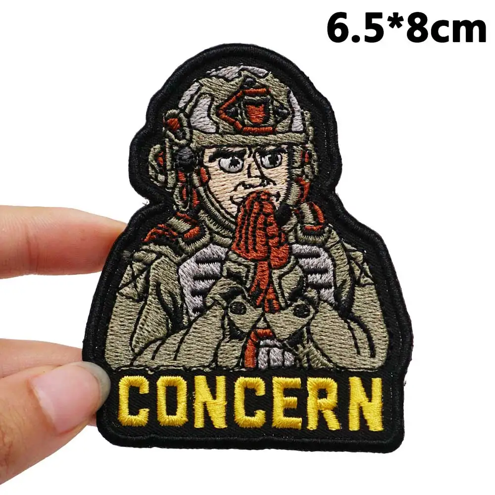 Concern Morale Patch Tactical Embroidery Patches for Backpacks and Clothing military Accessories with Hook backing or iron back