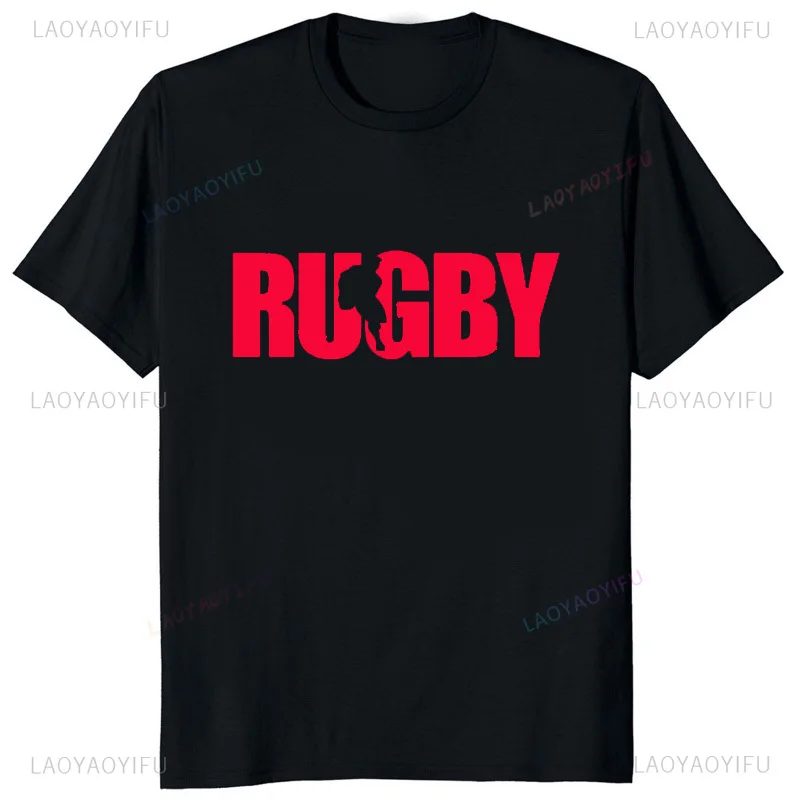 New Arrival Player Running with Rugby Ball Graphic Printed Tshirt Rugby Fan Dad Brother Uncle Mens T Shirt Streetwear Soft Tees