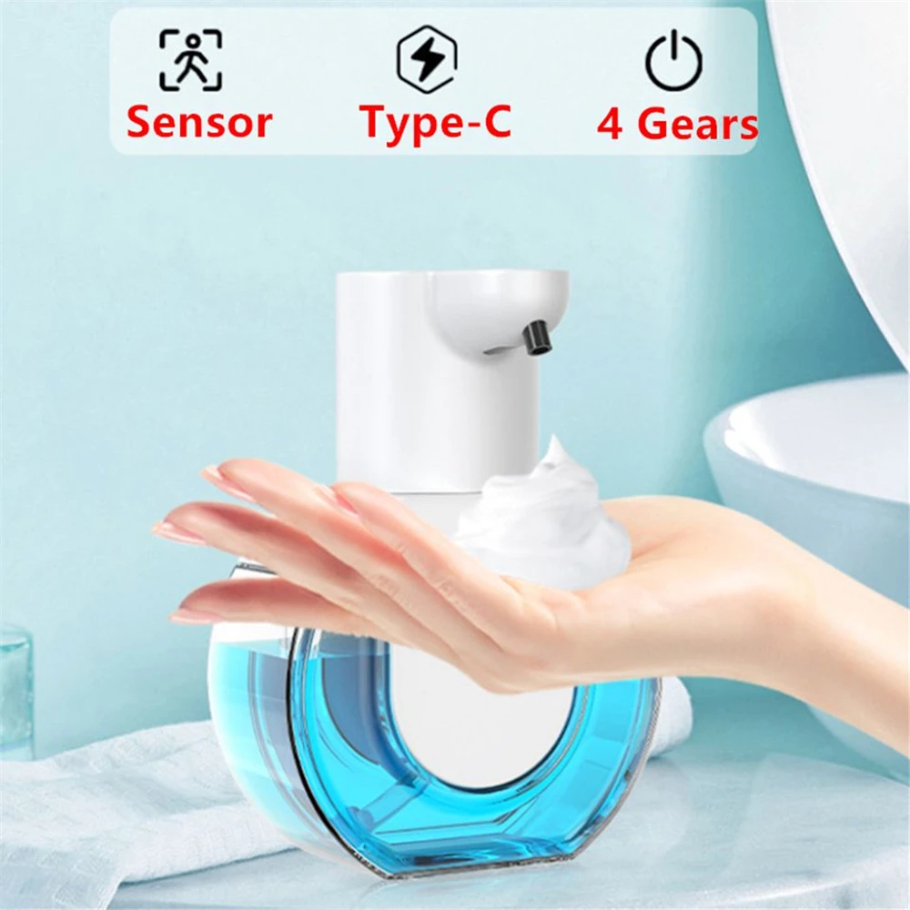 Wall Mounted Touchless Infrared Sensor Foam Dispenser Intelligent USB Charging 4 Gears Adjustable Automatic Soap Dispenser 420ML