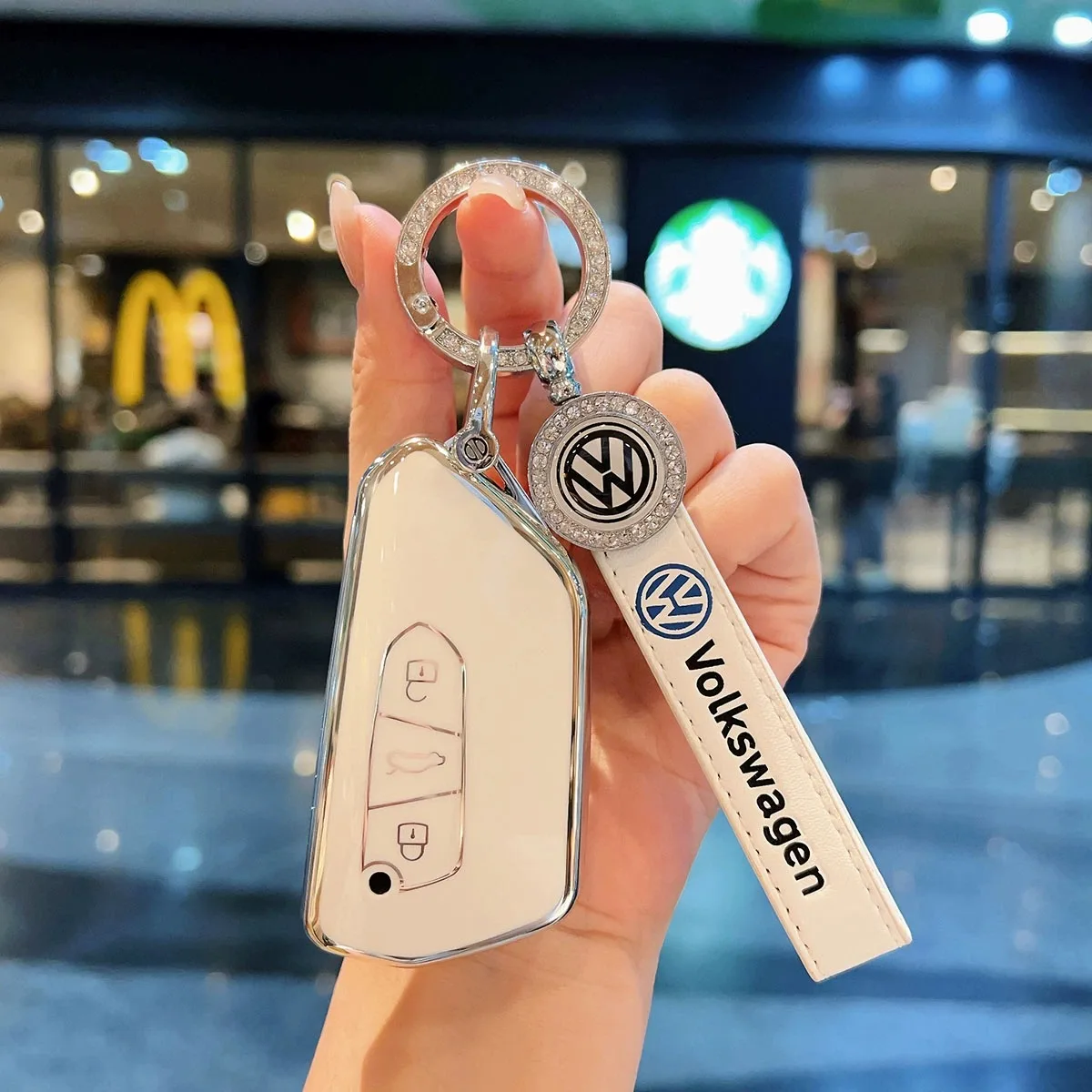 غطاء حافظة مفاتيح السيارة لسيارة VW Volkswagen Golf 8 MK8 ID.3 ID.4 Cupra Skoda Octavia A8 SEAT Leon MK4 2020 2021 Formentor Tarraco #4