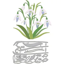 1 pc Snowdrop Flowers Cutting Dies for Card Making Metal Snowdrop Flowers Die Cuts Embossing Stencils Cutting Dies Template
