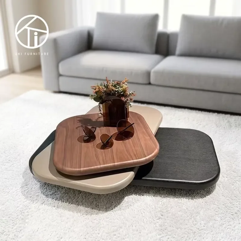 Modern Luxury 3 Tier Rotating Coffee Table for Living Room Bedroom Apartment Hotel Decor Furniture Side End Table Stand
