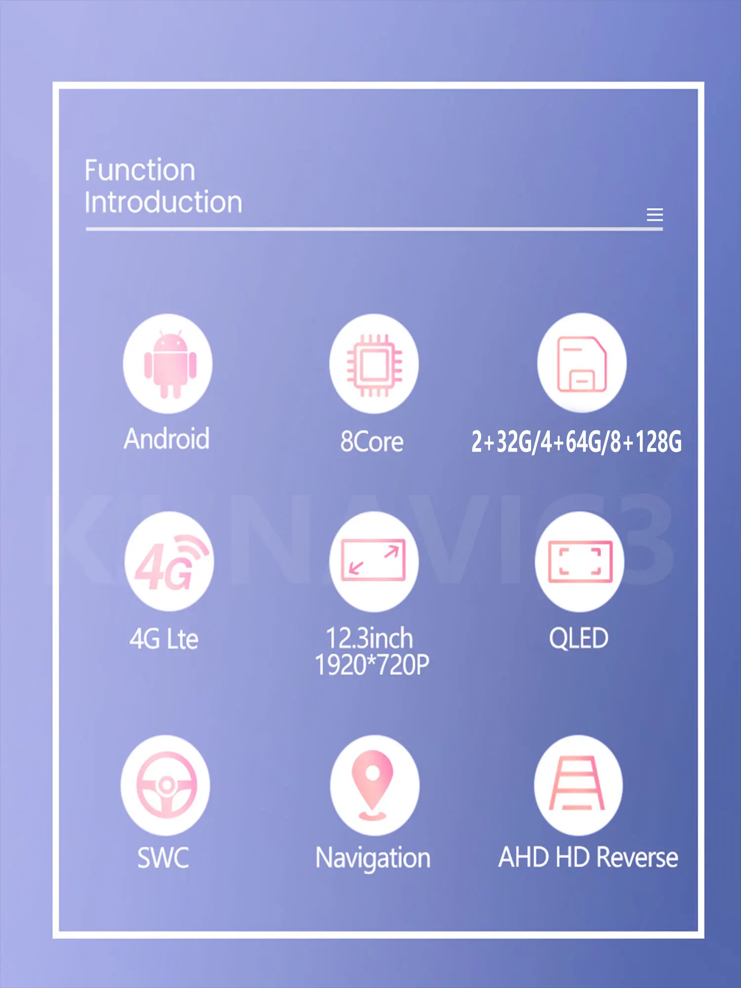 Leitor multimídia estéreo de carro, navegação GPS, sistema operacional Android, 4G, rádio, vídeo, tela QLED, BT 5.0, 12.3 ", Honda Accord 10, 2018-2021