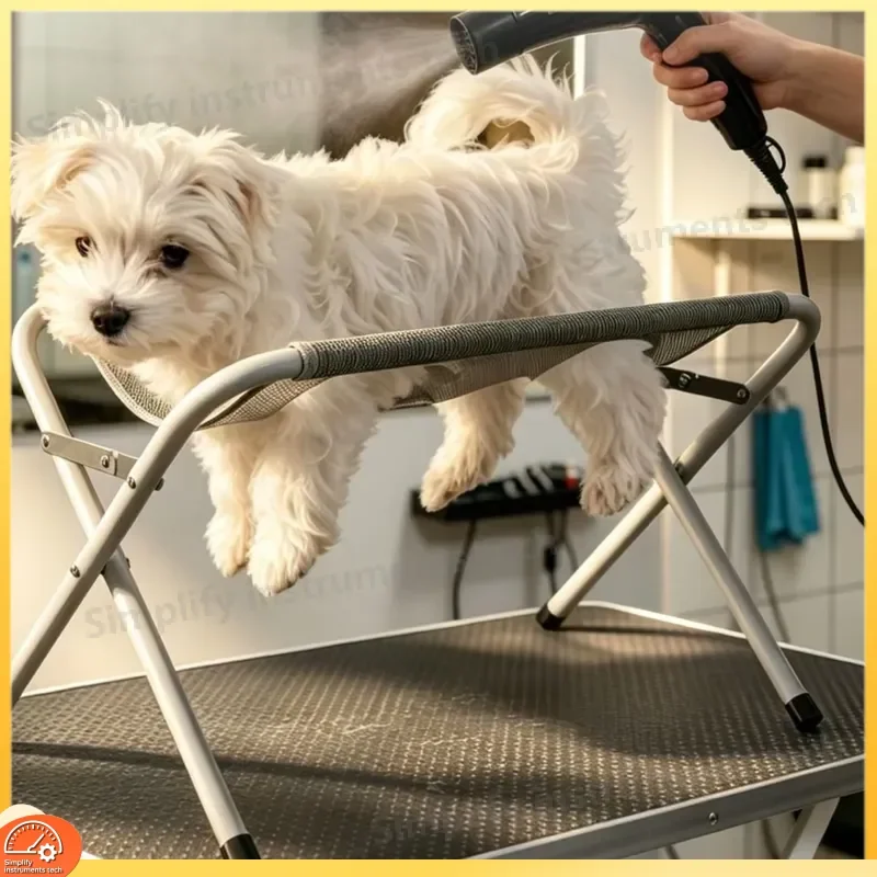 Foldable Pet Grooming Stand with Quick-Dry Bath Tub Rectangular Wash Station for Dogs and Cats Stable Non-Slip Structure