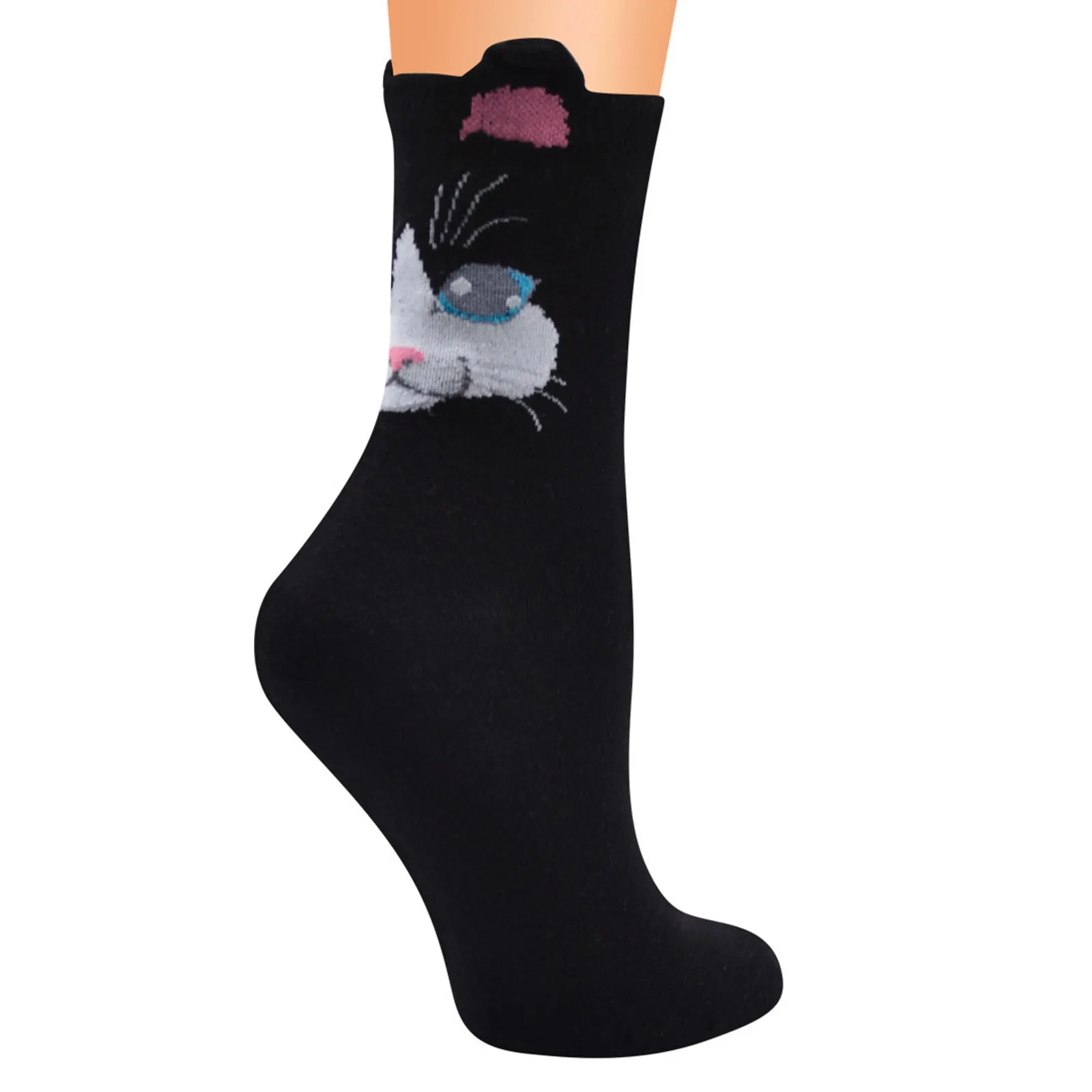 women socks three-dimensional cat socks for men and women fashionable and fun cat ear socks pure cotton animal ear tube socks