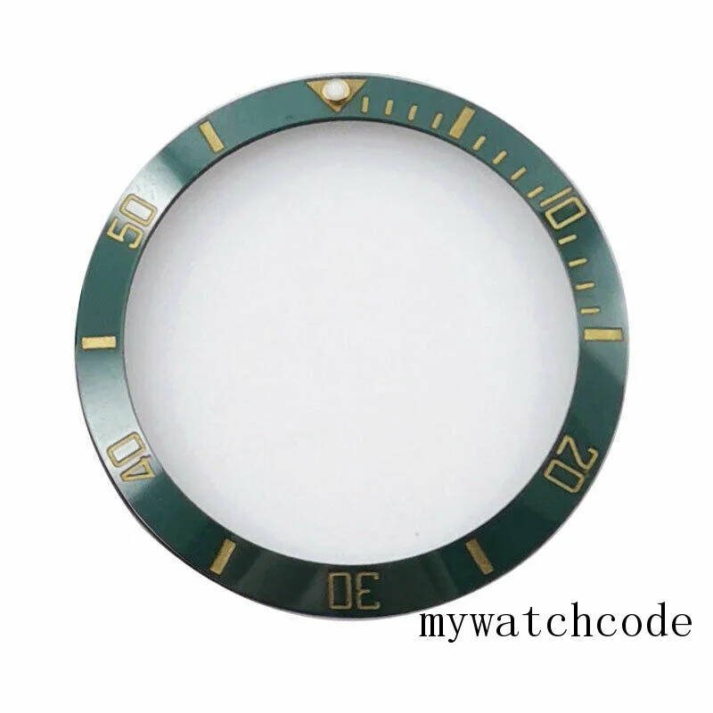 High Quality 35.4mm*29mm Black/Blue/Green Ceramic Slope Watch Bezel Insert Fit 38mm Bliger SUB Watch Case