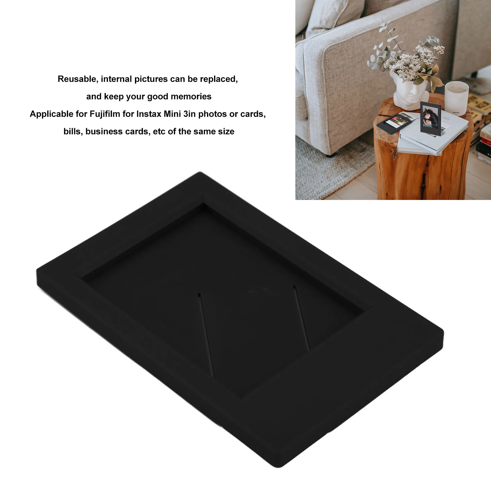 Photo Frame Plastic Rectangle Desktop Classical Stand Picture Frame for Fujifilm for Instax Mini 3inch Photos Picture Frame