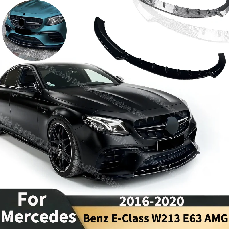 

2016-2020 Front Bumper Lip for Mercedes-Benz E-Class W213 E63 AMG Car Spoiler Splitter Diffuser Skirt Protector Body Kits Tuning