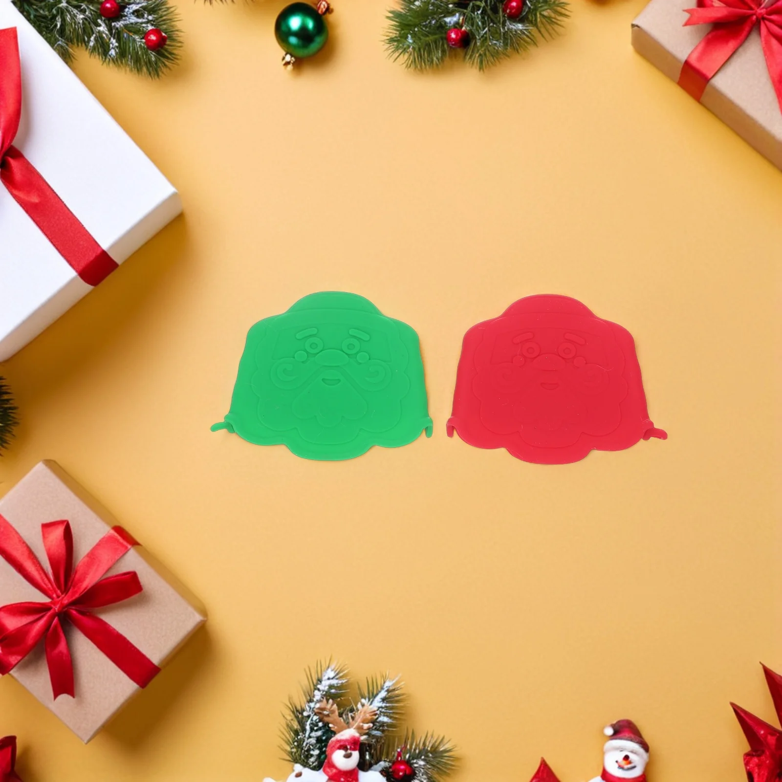 

4Pcs Silicone Oven Mitts Heat Resistant Gingerbread Man Anti-Scalding Cooking Gloves Kitchen Baking Bbq Air Fryer Gloves